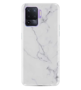 Kılıfland Oppo Reno 5 Lite Kılıf Silikon Resimli Kapak Beyaz Açık Mermem Stok 1293