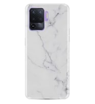 Kılıfland Oppo Reno 5 Lite Kılıf Silikon Resimli Kapak Beyaz Açık Mermem Stok 1293