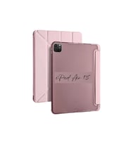 iPad Air 13 inç M2 Çipli Uyumlu Kalem Bölmeli Akıllı Trifolding Tablet Kılıfı (Rose Gold Altın)