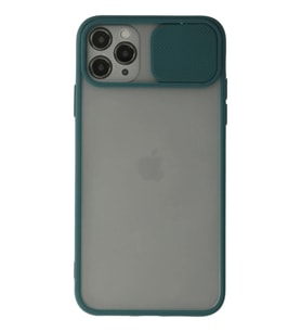 Newface Apple iPhone 11 Pro Kılıf Palm Buzlu Kamera Sürgülü Silikon - Yeşil