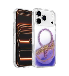 Onegif Apple iPhone 17 Pro Lotus Simli Magsafe Kapak - Mor