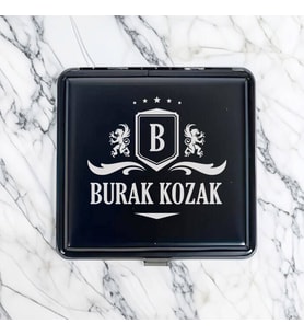 İsme Özel Premium Metal Siyah Sigara Tabakası