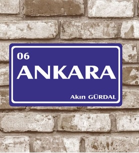 Dekoratif Metal Ankara 06 Plaka Retro Poster (29x15)