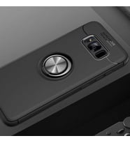 Samsung Galaxy S8 Plus Kılıf Yüzüklü Magnetli Ravel Case (Siyah)