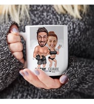 Kişiye Özel Sporcu Çiftler Karikatürlü Kupa Bardak