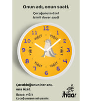İsme Özel Sevimli Fok Balığı Çocuk Odası Duvar Saati Orta Boy 30 cm Beyaz Camlı Sessiz
