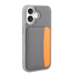 Apple iPhone 17 Uyumlu Kılıf Kartlıklı Zore X-Kart Silikon Kapak (Koyu Gri)