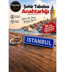 Şehir Tabelası Anahtarlığı 3D Baskı Tabela Anahtarlık