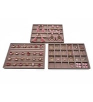 Bern Model Süet Kumaş Pembe Renk 34/24 cm 3 Lü TakımTakı Sergileme Standı