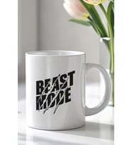 Güç ve Motivasyon Temalı 330ml Baskılı Beyaz Seramik Kupa Bardak