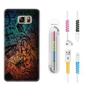 Samsung S7 Edge S20 Fe Plus Ultra S21 S22 Kılıf Kablo Koruma Spiral Silikon İşaretler Tuval 1716
