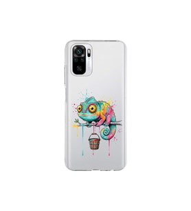 Redmi Note 10 ile Uyumlu Splash Bukalemun Tasarımlı Şeffaf Silikon Kılıf