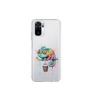 Redmi Note 10 ile Uyumlu Splash Bukalemun Tasarımlı Şeffaf Silikon Kılıf