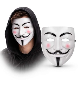 V Mask Premium Vendetta Beyaz Maske (guy Fawkes Stil)