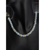 Opal Doğal Taş Mat Küre Kesim Zincir Kapamalı Kolye
