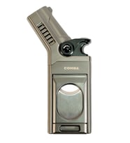 Cohiba Tek Torch Pürmüz Dahili S-V Cut & İğneli Gunmetal Metal Puro Çakmağı - TR9482