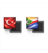 Buzdolap Magnetleri - Komorlar Bayrağı ve Türk Bayrağı - 2'li Set Magneti