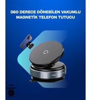 Güçlü Manyetik Tutuşlu 360° Döner Araç Telefon Tutucu – Vakumlu Montajlı