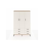 Arges Gardrop 5 Raflı 6 Çekmeceli Tek Askılı 132x30x195 Çam-Aytaşı