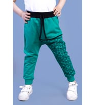 Toontoy Erkek Çocuk Kurukafa Baskılı Şalvar Tarzı Eşofman Altı (Yeşil)