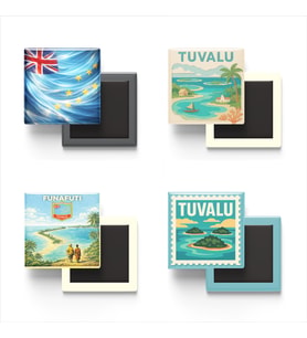 Buzdolap Magnetleri - Tuvalu Funafuti - 4'lü Set Magneti