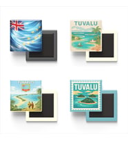 Buzdolap Magnetleri - Tuvalu Funafuti - 4'lü Set Magneti
