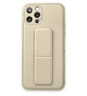 Pilelistore   iPhone 12 Pro Kılıf Coco Deri Standlı Kapak - Beyaz