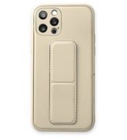 Pilelistore   iPhone 12 Pro Kılıf Coco Deri Standlı Kapak - Beyaz