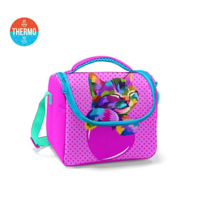 Coral High Kids Pembe Mavi Kedi Desenli Thermo Beslenme Çantası 11838