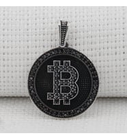 Bitcoın  925 Ayar Gümüş Erkek Kolye Ucu