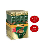 Jacobs 3'ü 1 Arada Gold Yoğun Lezzet Karışım Kahve 12'li 40 x 18 G