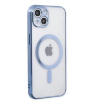 Newface Apple iPhone 14 Plus Kılıf Magneticsafe Lazer Silikon - Sierra Blue