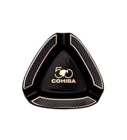 Cohiba 50. Yıl Karbon Desenli Siyah Porselen Üçlü Puro Küllüğü (Karışık)
