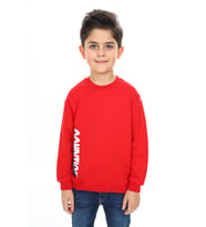 Toontoy Erkek Çocuk Ön ve Arka  Baskılı Sweatshirt (Kırmızı)