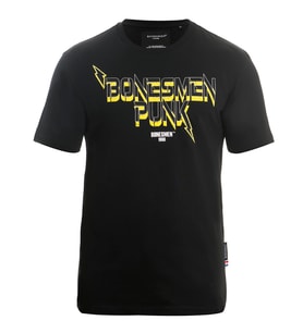 Bonesmen Yuvarlak Yaka T-shirt PUNK (Siyah)