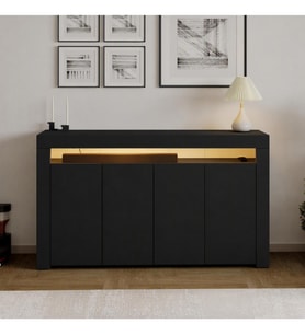 İnarch Dizayn Batı LED Işıklı Konsol – Modern 4 Kapaklı TV Konsolu - Tv Ünitesi
