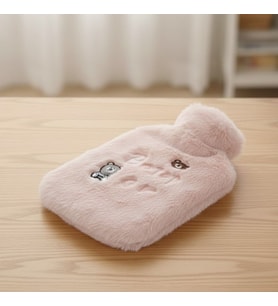 Işıklı Ayıcıklı Figürlü Pembe Peluş Sıcak Su Torbası 1 Lt – Yumuşak Kılıf, Uzun Süre Sıcak Tutan Termal Su Torbası (5343)