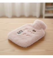 Işıklı Ayıcıklı Figürlü Pembe Peluş Sıcak Su Torbası 1 Lt – Yumuşak Kılıf, Uzun Süre Sıcak Tutan Termal Su Torbası (5343)