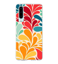PrintiFy Huawei P30 ile Uyumlu 1mm Slim Fit Retro Renkler 5 Baskılı Şeffaf  Kılıf