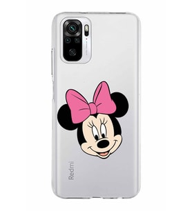 Xiaomi Redmi Note 10s Uyumlu Kapak Minnie Mouse Tasarımlı Şeffaf Silikon Kılıf
