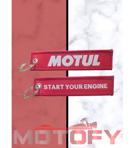 MOTUL ÖRME KUMAŞ DOKUMA ANAHTARLIK KIRMIZI START YOUR ENGİNE