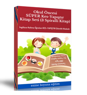 Okul Öncesi Süper KES-YAPIŞTIR Kitap Seti (3 Spiralli Kitap)
