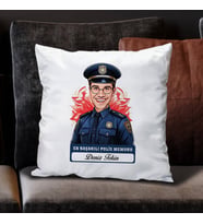 Kişiye Özel Hediye Karikatürlü En İyi Erkek Polis Memuru Yastık
