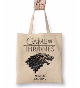 Game Of Thrones Winter İs Coming Bez Çanta Uzun Saplı