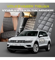 Volksvogen Tiguan Antrasit Renk Tay Tüyü Cepli & Terletmez Sırtlı Oto Koltuk Minder Seti - Koltuk Koruma Kılıfı (ÖN & ARKA TAM SET)