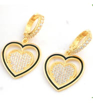?Gümüş Gold Sallantılı Kalp Kadın Küpe