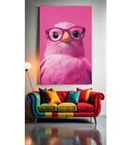 TATLI PEMBE CİVCİV V1 Ev Duvar Salon Güzellik Salonu Ofis Dükkan Dekarasyon Kanvas Tablo (Çok Renkli)
