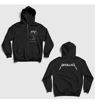Presmono Unisex Siyah Master Of Puppets V3 Metallica Sırt Baskılı Fermuarlı Kapüşonlu Sweatshirt 523220tt