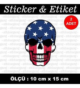 amerika kuru kafa iskelet etiket sticker - 2 adet çıkartma araba motosiklet kask atv tablet pc buzdolabı otomobil bilgisayar uyumlu