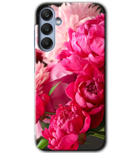 Galaxy A25 Kılıf HD Desen Baskılı Kılıf - Kırmızı Beyaz Gül